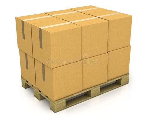 Stack Of Carton Boxes On A Pallet Stock Image Image Of Pallet Pack