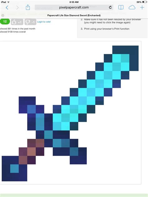 Diamond Minecraft Sword Enchanted