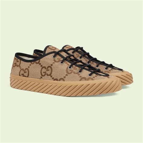 Men S Maxi GG Sneaker In Camel And Ebony Canvas GUCCI NZ