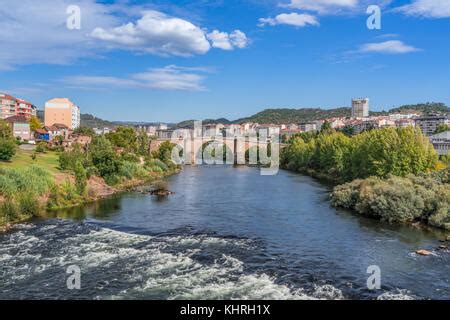 Ourense city, Galicia, Spain - Spet 3, 2017. Overlook the modern bridge ...