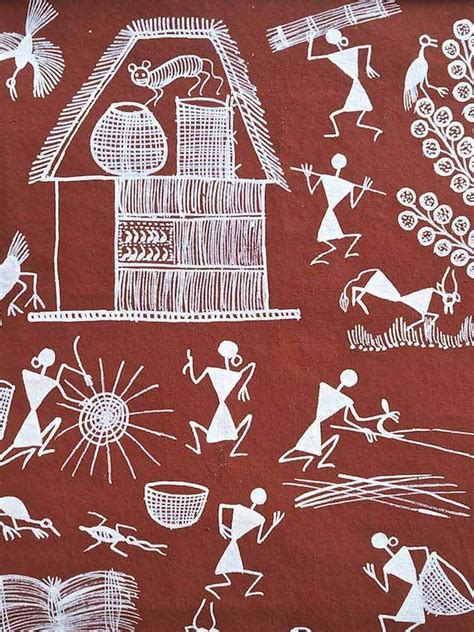 Making Baskets Warli Painting Warli Paintings Tribal Art Designs