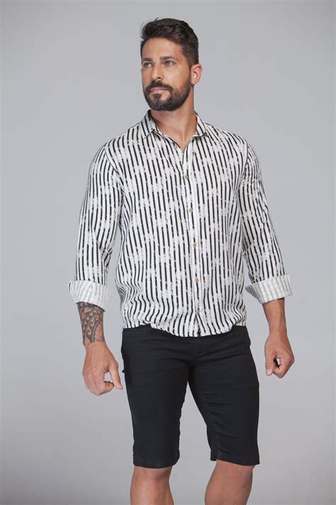 Camisa Masculina Social Slim Fit Manga Longa Listrada Gordes Premium