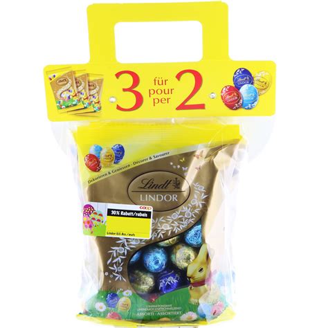 Buy Lindt Lindor Assorted Chocolate Easter Eggs 3x150g 450g Cheaply