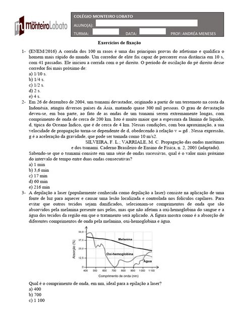 Fenômenos Ondulatórios Exercícios - Exercícios sobre Fenômenos Ondulatórios | PDF | Ondas | Frequência
