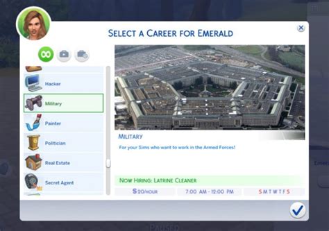 Mod The Sims: Military Career by Sims_Love • Sims 4 Downloads