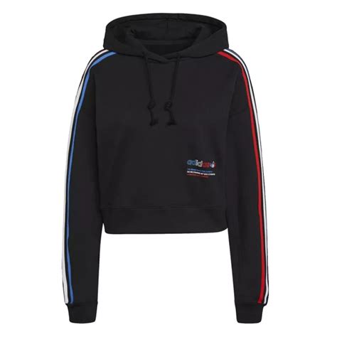 Pegashoes Sweat A Capuche Adidas Originals Adicolor Tricolor Crop