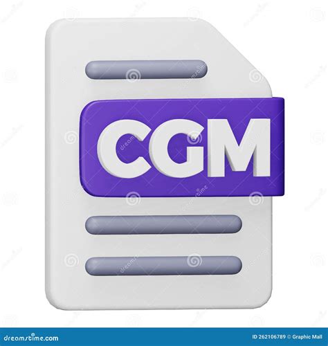 Cgm File Format 3d Rendering Isometric Icon Stock Vector