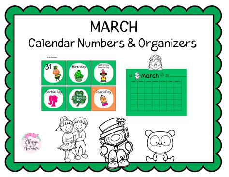 March Calendar Numbers And Organizers Made By Teachers