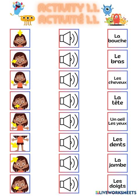 Relie Les Parties Du Corps Live Worksheets