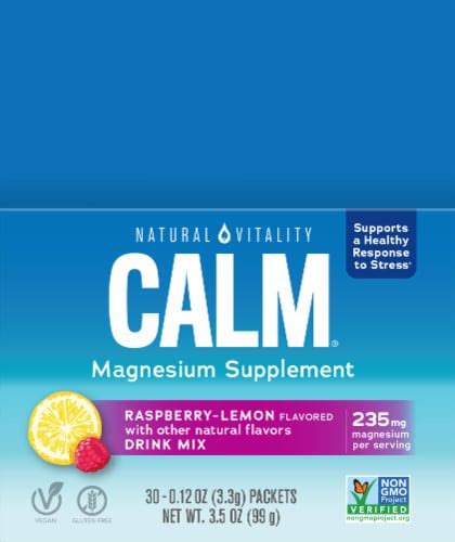 Natural Vitality Calm Magnesium Supplement Raspberry Lemon Drink Mix