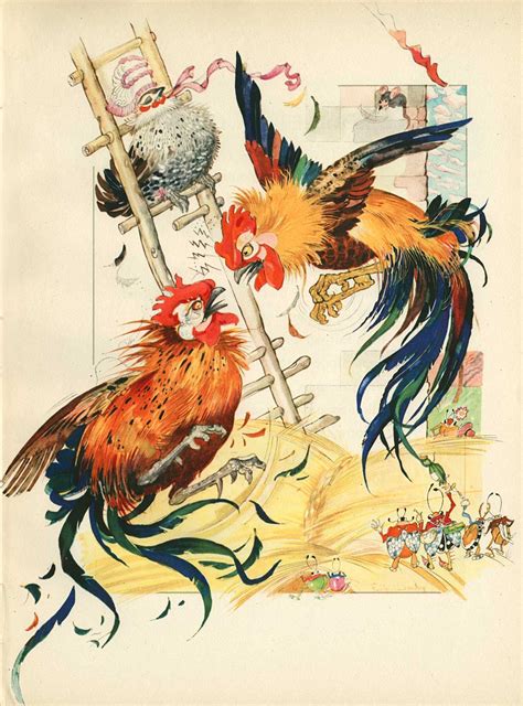 Fighting Roosters Painting