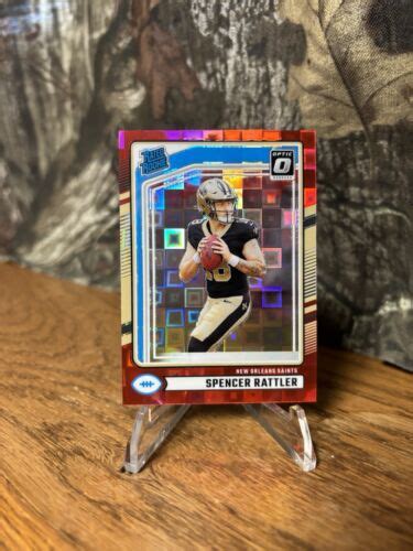 2024 Panini Donruss Spencer Rattler 359 Red Pandora Optic Prizm Rated