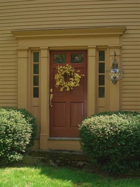 The Colors Are Perfect And I Love The Light Colonial Exterior Colonial Front Door Colonial