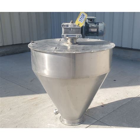 Used Cu Ft Stainless Steel Hopper With Hp Agitator For Sale