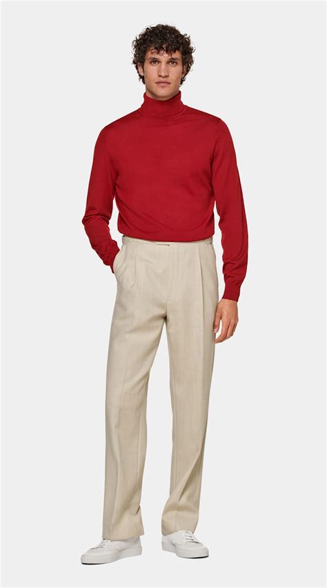 Red Merino Turtleneck In Pure Wool SUITSUPPLY SUITSUPPLY United Kingdom