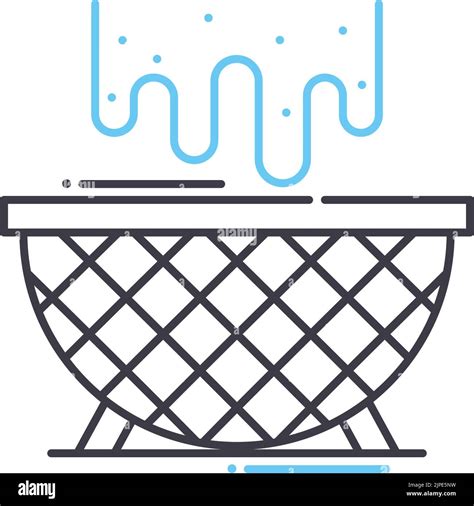 Kichen Colander Line Icon Outline Symbol Vector Illustration Concept