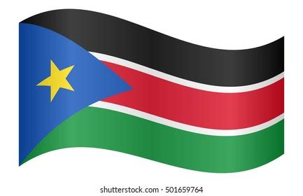 South Sudanese National Official Flag African Stock Vector Royalty