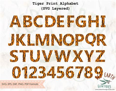 Tiger Font tiger print pattern letterstiger animal pattern | Etsy