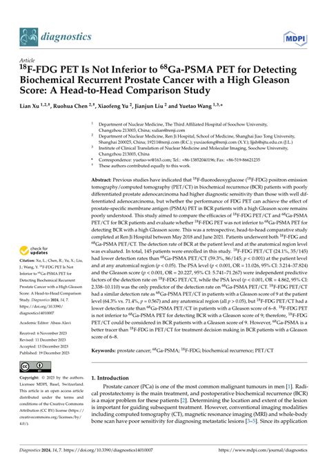 PDF 18F FDG PET Is Not Inferior To 68Ga PSMA PET For Detecting