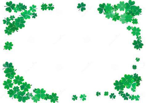 St Patrick S Day Background Template With Falling Clover Leaves Stock