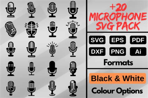 Microphone SVG Bundle Pack Music Lover Graphic By Artful Assetsy