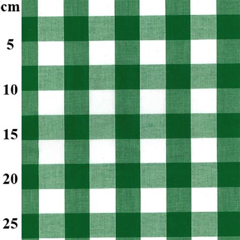 Gingham 1 Inch Check In Emerald Light Weight Polycotton Fabric