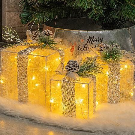 Amazon FUNPENY Set Of 3 Christmas 60 LED Lighted Gift Boxes