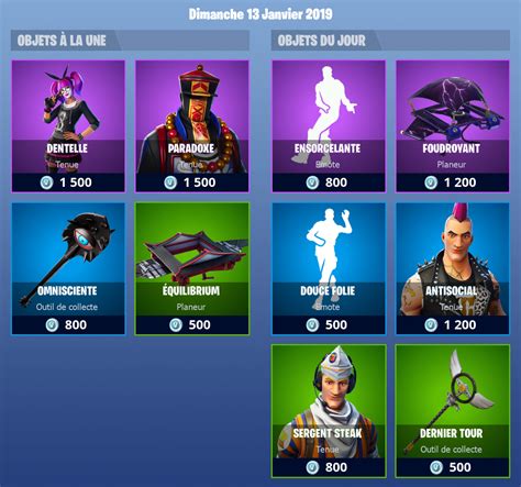 Boutique Fortnite Du Janvier Millenium