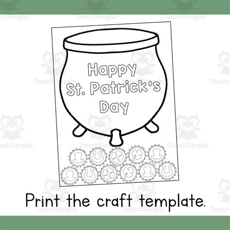 St Patrick S Day Pot Of Gold Paper Craft Template By Teach Simple