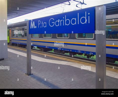 Railway Platform Of Milano Porta Garibaldi Station Lombardy Italy