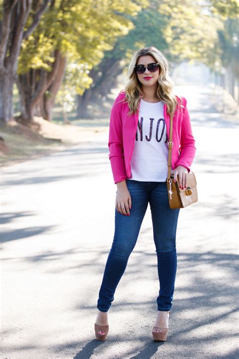 Look Do Dia Jeans Blazer Rosa Niina Secrets