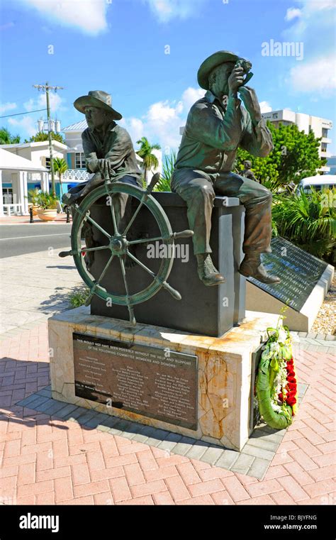 Heroes Square statue Grand Cayman Islands Caribbean Georgetown Stock ...