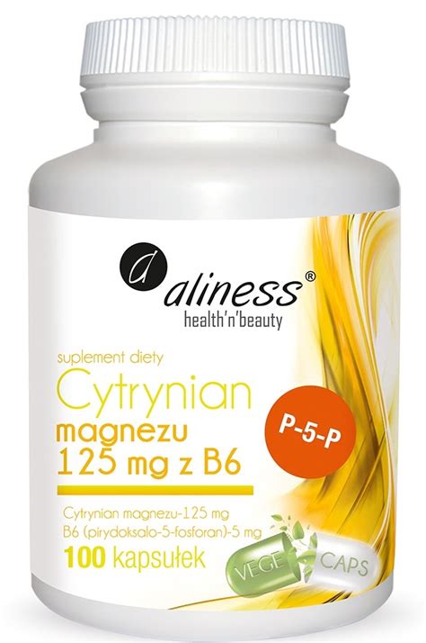 Aliness Cytrynian Magnezu 125mg Z B 6 P 5 P 100kaps Vege Suplement