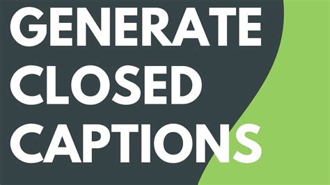 Generate Closed Captions In Camtasia Windows YouTube