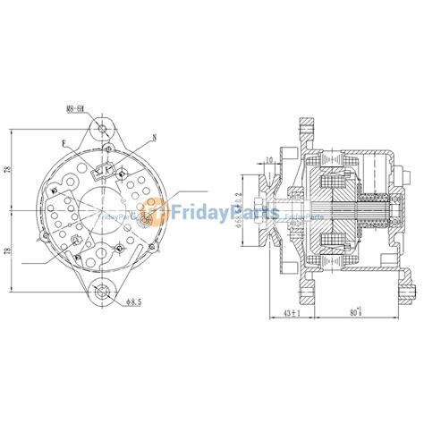 12v 35a Alternator 124756 77200 For Yanmar Engine 2tr17 2tr20 Tractor