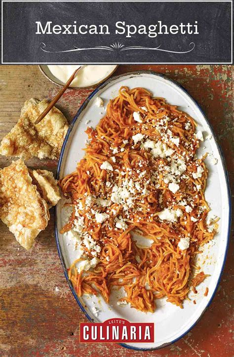 Mexican Spaghetti Sopa Seca De Fideo Leites Culinaria