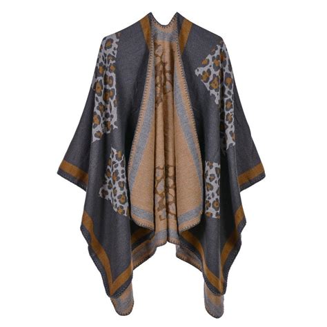 Leoparden Poncho F R Damen Poncho Shop