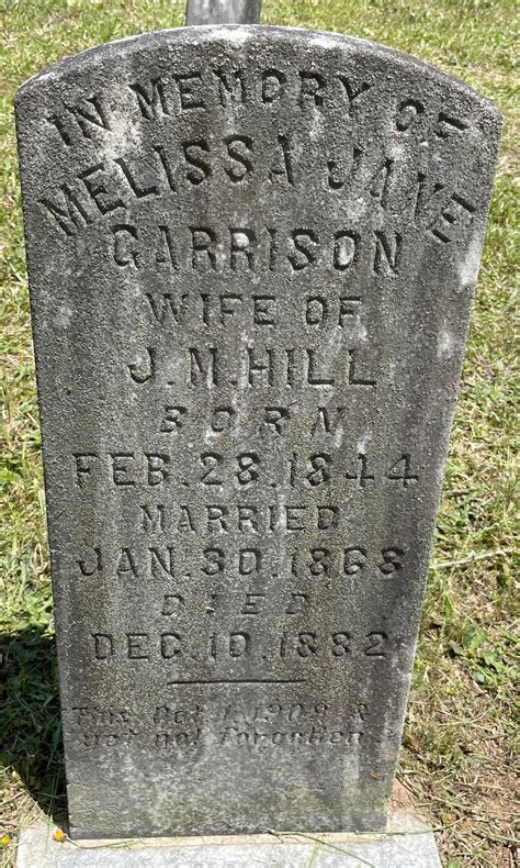 Melissa Jane Garrison Hill Homenaje De Find A Grave