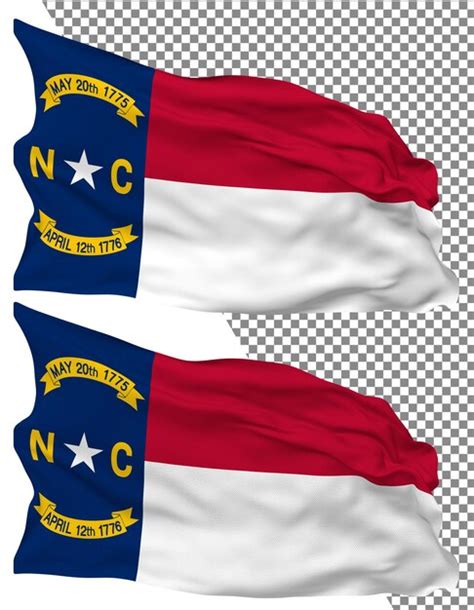 Ondas Da Bandeira Do Estado Da Carolina Do Norte Isoladas Em