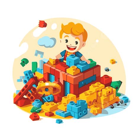 Lego Clipart Personaje De Dibujos Animados En Un Lugar De Juego Con