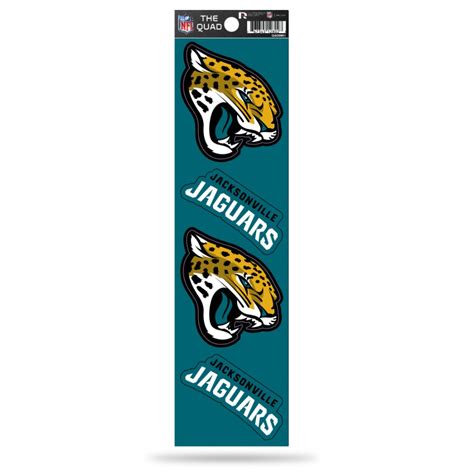 Jacksonville Jaguars Set Of 4 Quad Sticker Sheet At Sticker Shoppe