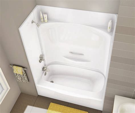 KDTS 3060 AcrylX Alcove Left Hand Drain Four Piece Tub Shower In White