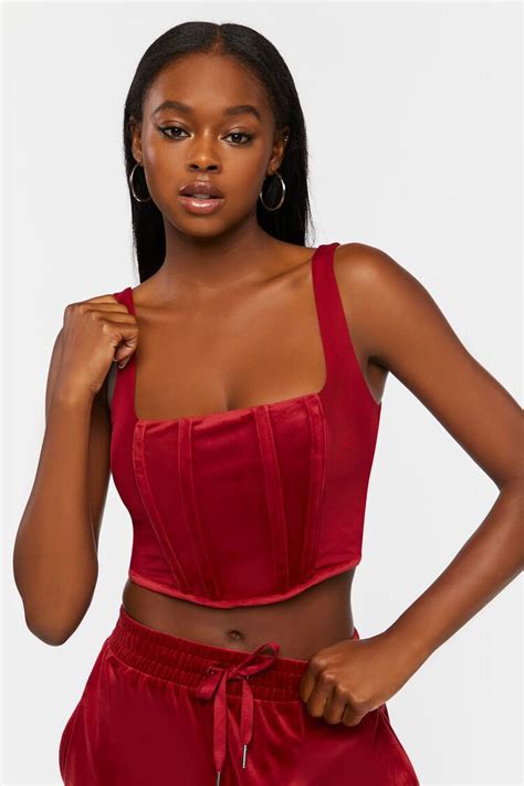 Velvet Bustier Crop Top