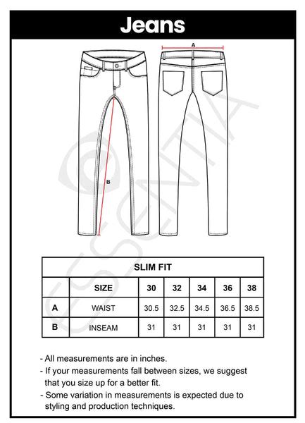 Men's Jeans size Chart – ESSENTIA