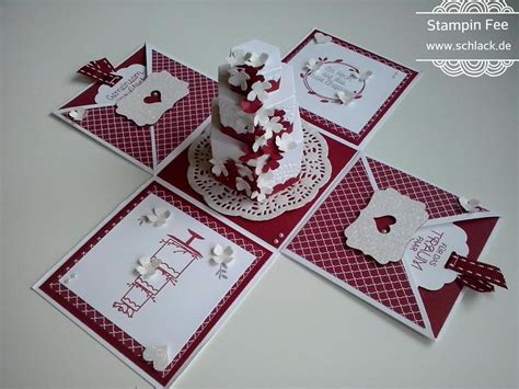 Explosionsbox Mit Torte Willkommen Bei Stampin Fee