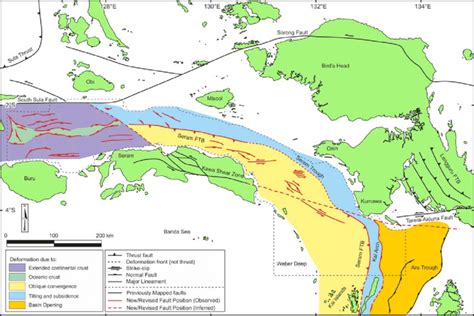 Present Day Tectonic Map Of The Seram Trough And Buru Basin Shows The