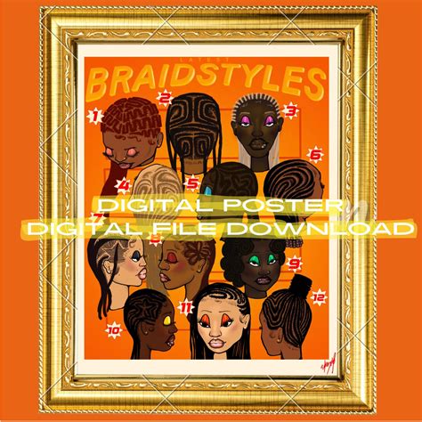 Braid Styles Poster Digital Download - Etsy