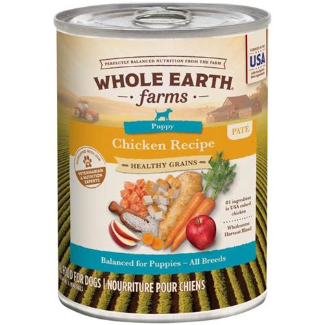 Whole Earth Farms 12.7 oz Whole Grains Puppy Recipe Canned Dog Food ...