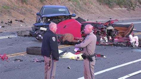 Ferrari Split In Half Driver Dead Following Multi Vehicle Canyon Crash