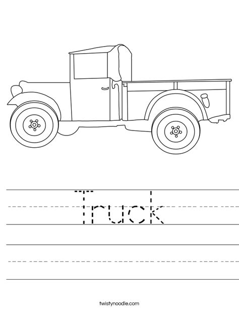 Truck Worksheet Twisty Noodle